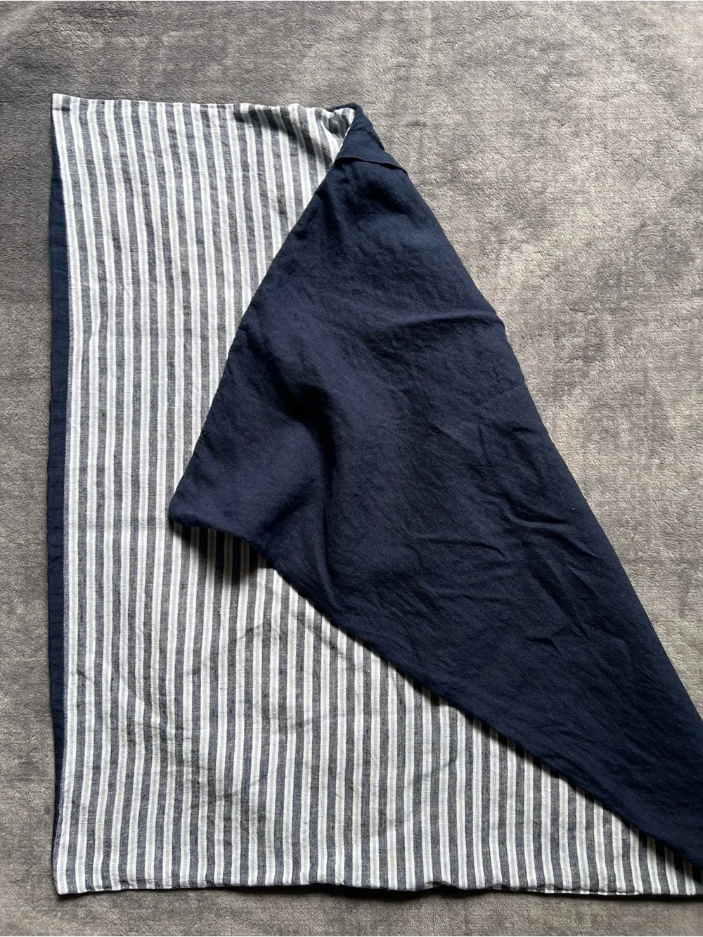 West Elm 100% Linen Euro Pillow Sham 26x26 Gray Navy Adults Bedding Natural